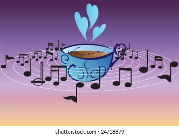 Musical notes are on the orbital path