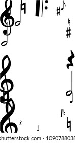 Musical Notes On White Background Vertical Stock Vector (Royalty Free ...