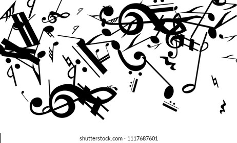 Musical Notes On White Background Many Stock Vector (Royalty Free ...