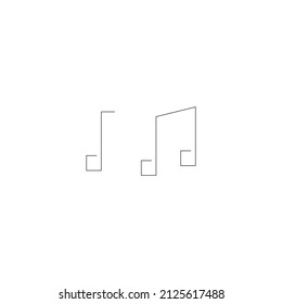 Musical notes on white background