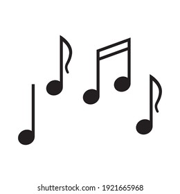 Musical notes outline icon. Vector illustration on an isolated white background.