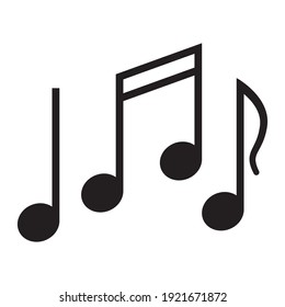 Musical notes outline icon. Vector illustration on an isolated white background.