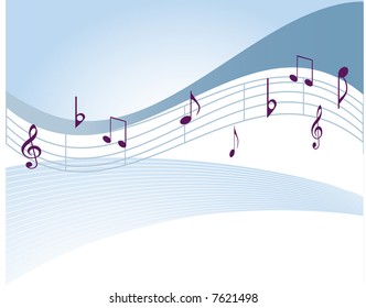 musical notes over  blue background