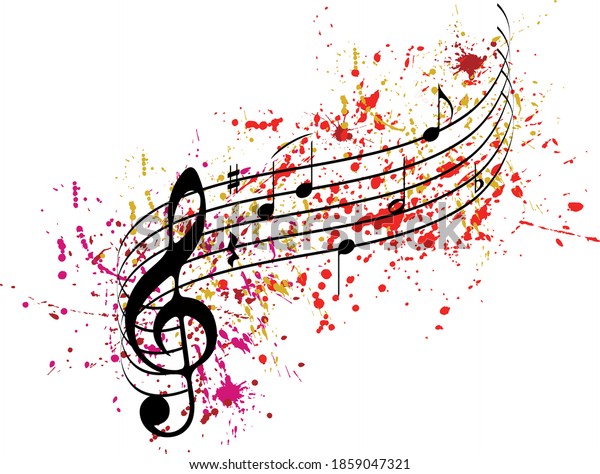 Musical Notes Paint Splashes Stock Vector (Royalty Free) 1859047321 ...