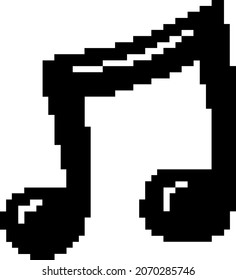 musical notes pixel art black white note illustration icon vector design sign symbol music  element