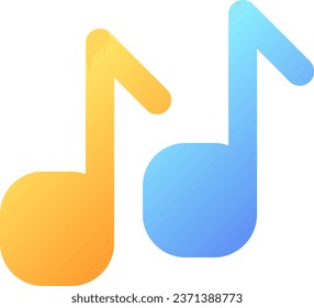 Musical notes pixel perfect flat gradient color ui icon. Ringtone. Listen to music. Multimedia. Simple filled pictogram. GUI, UX design for mobile application. Vector isolated RGB illustration