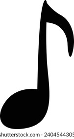 Musical Notes Quaver Note, flat vector icon for musical apps and websites