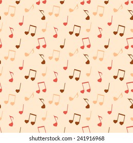 Musical notes seamless background pattern.