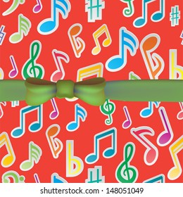 Musical Notes Seamless Pattern. 