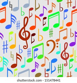 Musical Notes Seamless Pattern. 