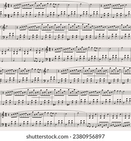 Musical notes. Seamless pattern. Abstract vector background with a musical theme