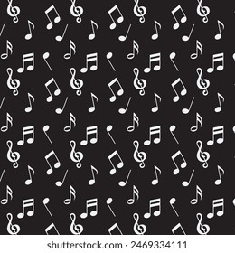 musical notes seamless pattern background