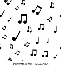 Musical notes seamless pattern. Music note texture background.