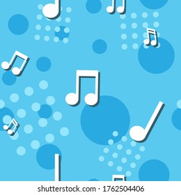 Las notas musicales son un patrón sin fisuras. Textura de fondo de iconos de música.