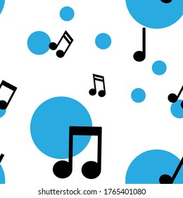 Musikalische Noten nahtloses Muster. Musiksymbole, Hintergrundtextur.