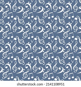 Musical notes seamless pattern. Vector illustration
