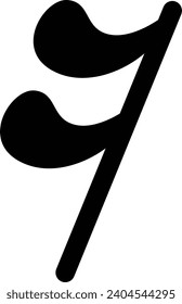 Musical Notes Semi Quaver Rest Note, flat vector icon for musical apps and websites