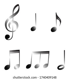 musical notes and signs on a transparent background