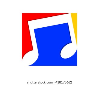 musical notes silhouette tone tune rhythm image vector