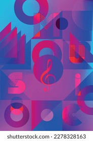 Notas musicales, canción, melodía o icono vectorial de canción Animación abstracta para aplicaciones de música y sitios web ilustración vectorial de fondo