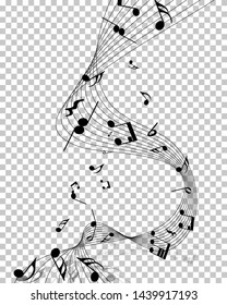 Musical nota antecedentes del personal en blanco. Ilustración vectorial.