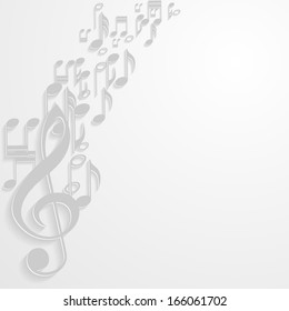 	Musical notes staff background on white. Vector illustration.