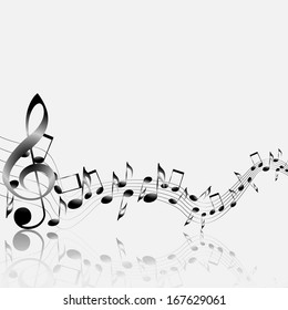 Various Music Notes On Stave Vector Stock Vector (royalty Free 