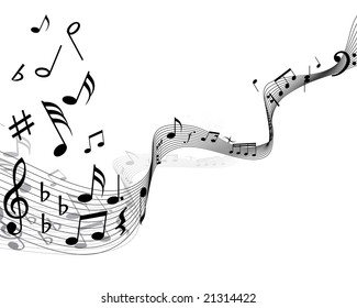 Two Rows Musical Notes Flowing Pattern Stock Vector (Royalty Free ...