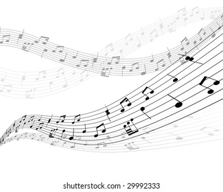 Musical notes stuff vector background for use in design