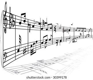 Musical notes stuff vector background for use in design