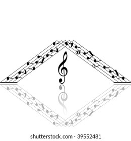 Musical notes stuff vector background for use in design