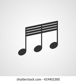 Musical notes symbol vector icon,sign
