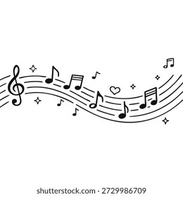 Musical notes and symbols in creative design