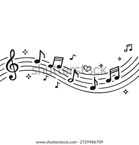 Musical notes and symbols in creative design