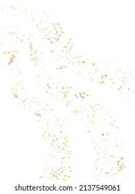 Musical notes symbols flying vector illustration. Notation melody record classic clip art. Rock music studio background. Gold metallic musical notation.
