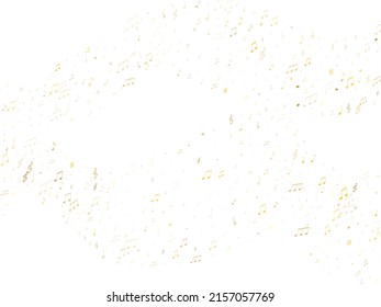 Musical notes symbols flying vector background. Notation melody record classic clip art. Abstract music studio background. Gold metallic musical note.