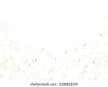 Musical notes symbols flying vector illustration. Notation melody record classic signs. Creative music studio background. Gold melody sound notation.