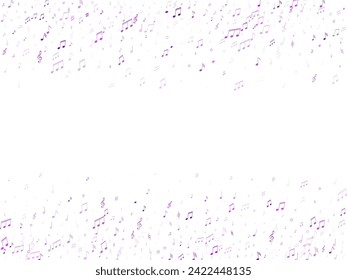 Musical notes symbols flying vector background. Notation melody record clip art. Doodle music studio background. Ultra violet sound recording notes.