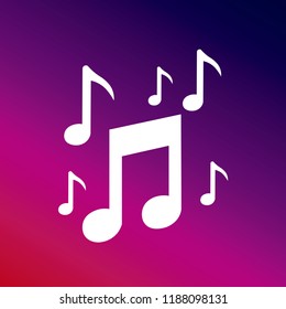 Musical notes symbols icon vector illustrator creative design purple and pink gradient background minimal design