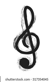 musical notes, treble clef, design element