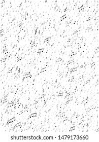 Musical notes, treble clef, flat and sharp symbols flying vector illustration. Notation melody record classic signs. Piano instrument tune background. Grey scale melody sound notes.