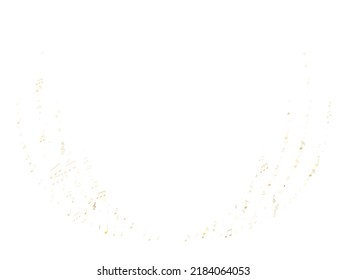 Musical notes, treble clef, flat and sharp symbols flying vector illustration. Notation melody record classic elements. Audio album background. Gold musical notation.
