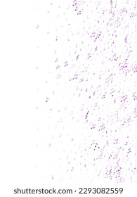 Musical notes, treble clef, flat and sharp symbols flying vector background. Notation melody record silhouettes. Guitar instrument tune background. Purple violet melody sound notes icons.