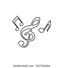 musikalische Noten und Dreifach-Symbol, Vektorgrafik