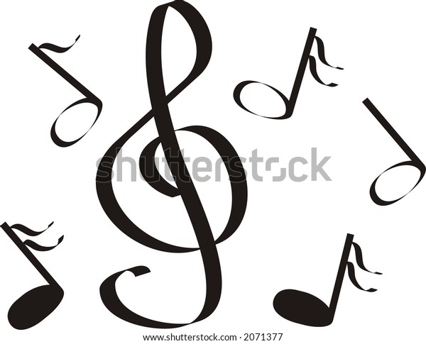 Musical Notes Treble Clef Illustration Vector Stock Vector (Royalty ...