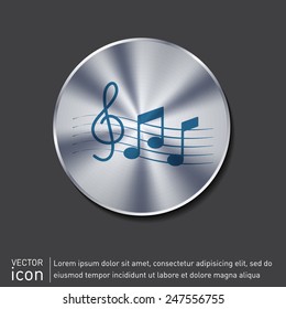 Musical notes and treble clef. Symbol muzykiki. Icon art and musicality