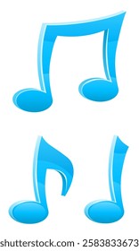 musical notes and treble clef vector illustration isolated on white background