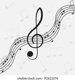 Musical notes and treble clef  for your design.