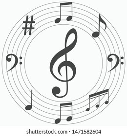 Musical Notes Vector Background Music Staff Stock Vector (Royalty Free ...