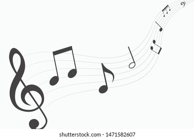 musical notes vector background, music staff vector, a vector image of recorder tune